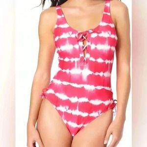 California Waves one piece, pink tie dye bathing suit. Small
